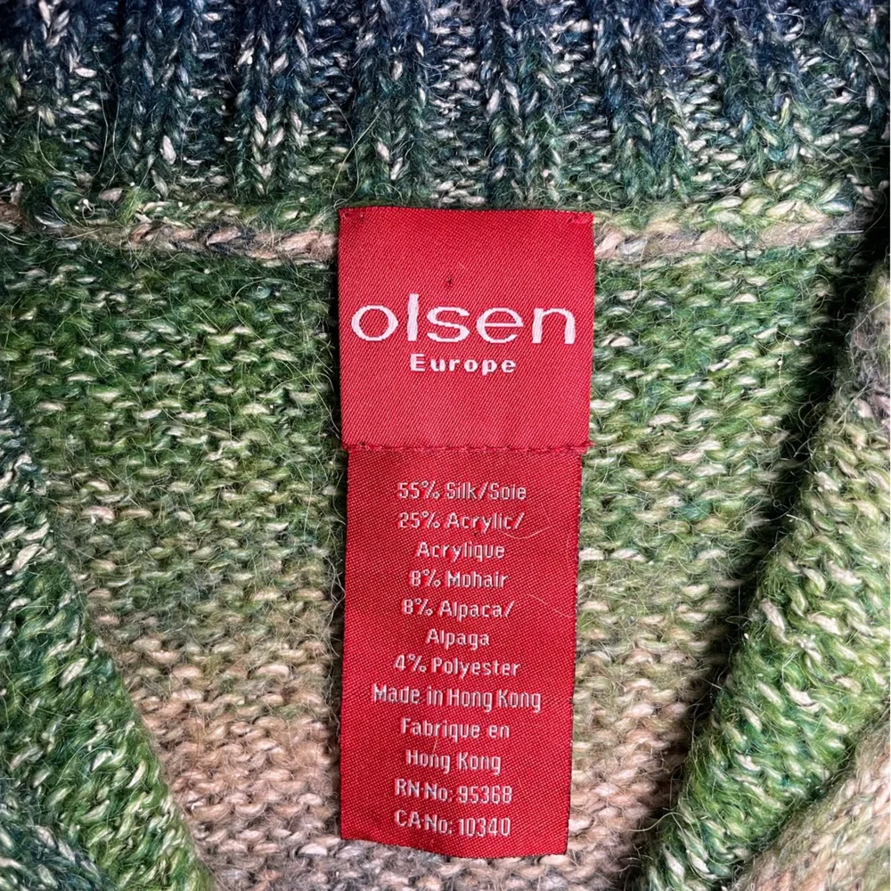 Olsen silk blend double zipper tri-coloured cardigan-Small - Picture 10 of 10